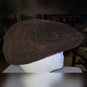 Men's Brown Corduroy Flat Cap Size L Tots